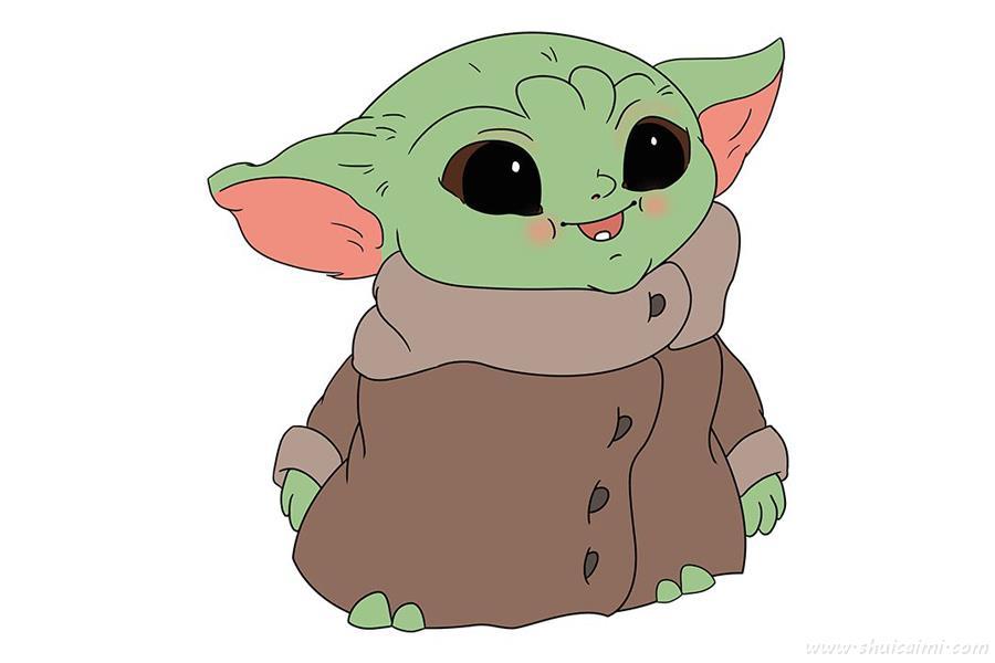 尤达宝宝曼达洛人怎么画 尤达宝宝曼达洛人简笔画步骤