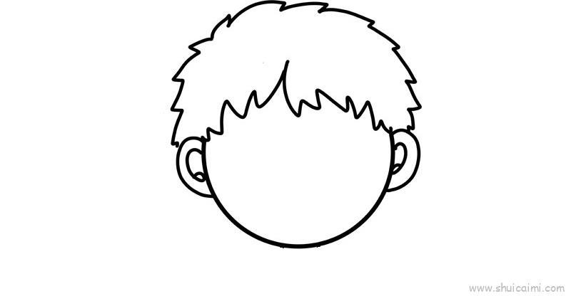 男孩头像儿童画怎么画 男孩头像简笔画图片