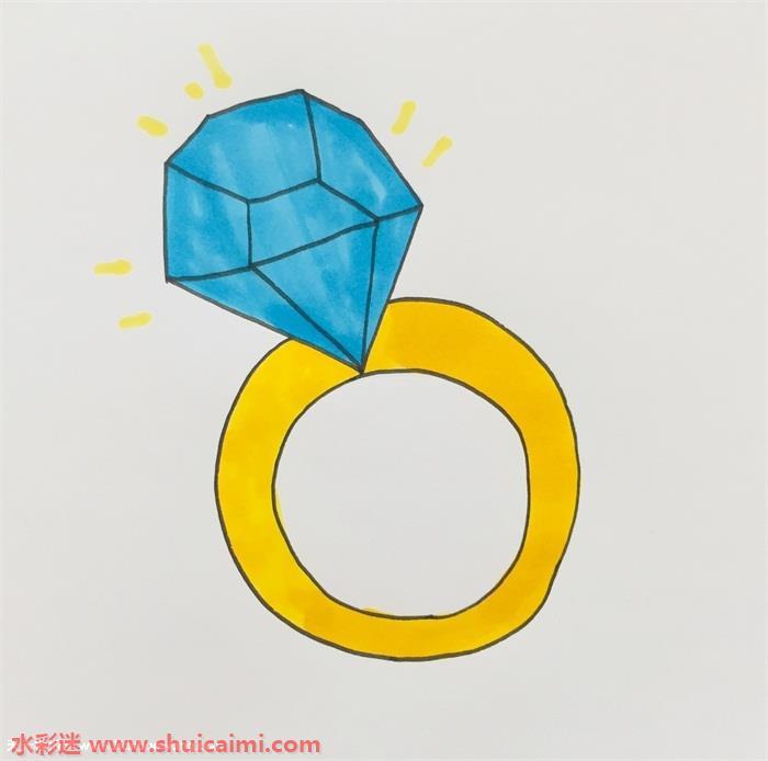 戒指简笔画怎么画简单又漂亮彩色