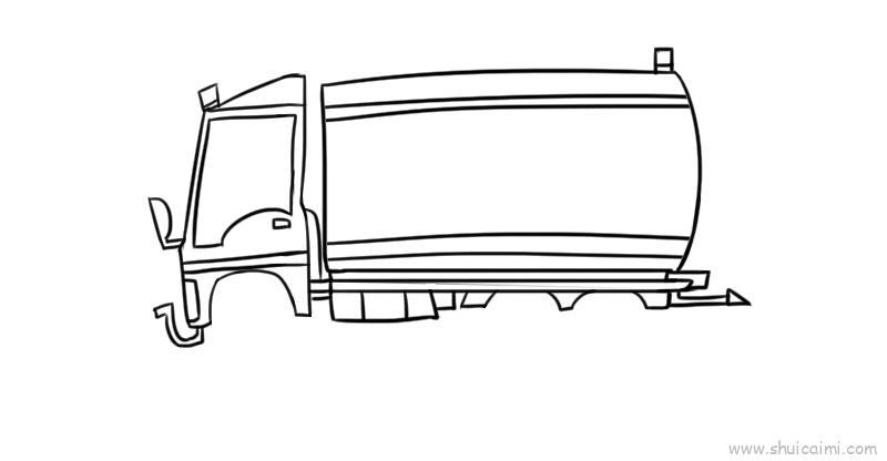 洒水车儿童画怎么画 洒水车简笔画图片