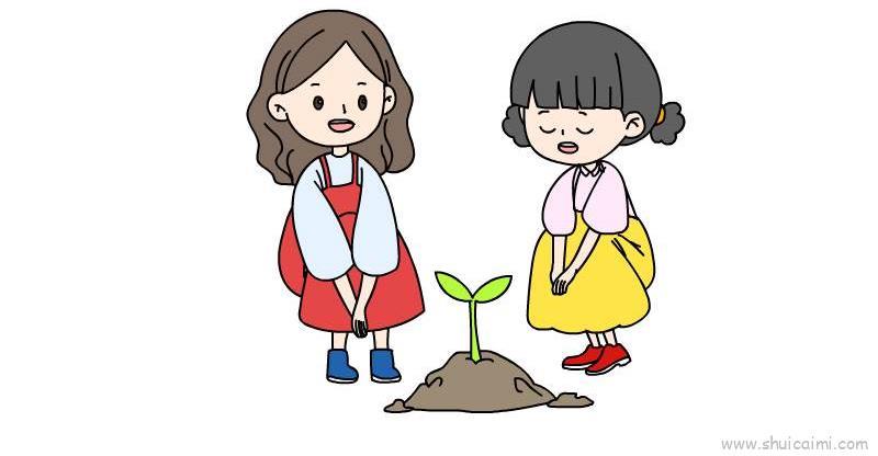 闺蜜二人手绘儿童画怎么画 闺蜜二人手绘简笔画画法