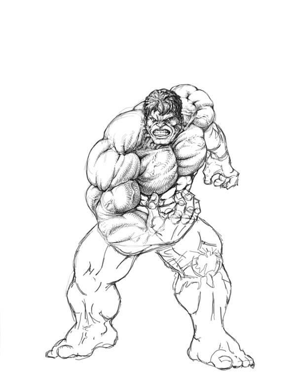 绿巨人简笔画 绿巨人简笔画图片