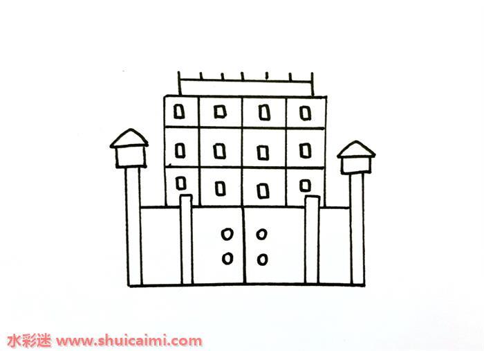 QQ红包监狱怎么画 监狱简笔画画法