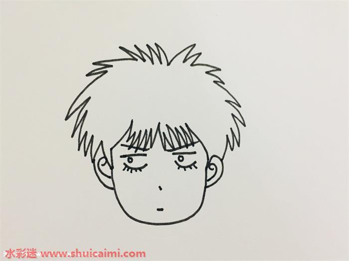 灌篮高手流川枫迷你版简笔画教程