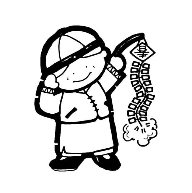 过年放鞭炮的简笔画怎么画 过年放鞭炮的简笔画怎么画的