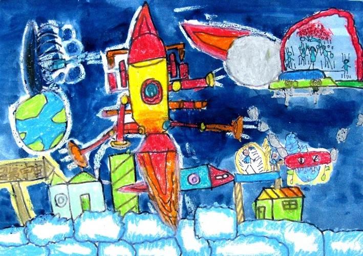 空间站简笔画 空间站简笔画涂色