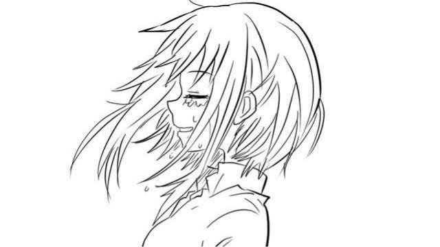 哭的简笔画 小女孩哭的简笔画