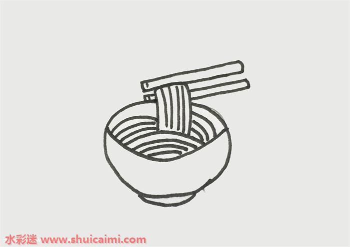 面条怎么画 面条简笔画步骤图