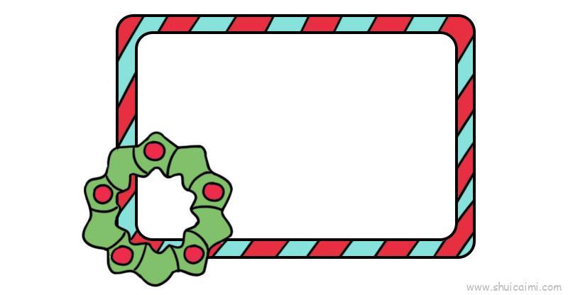 圣诞边框儿童画怎么画 圣诞边框简笔画图片