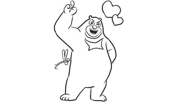 熊二简笔画 熊二简笔画彩色