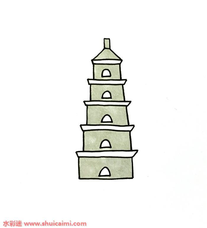 大雁塔怎么画 大雁塔简笔画漂亮卡通