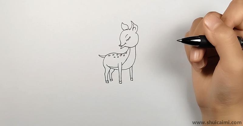 可爱简单小鹿儿童画怎么画 卡通小鹿简笔画