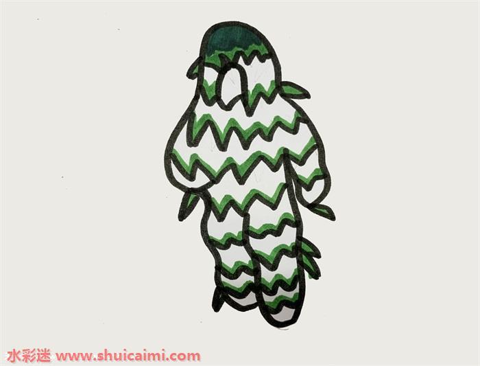 吉利服怎么画 吉利服简笔画图片大全带颜色