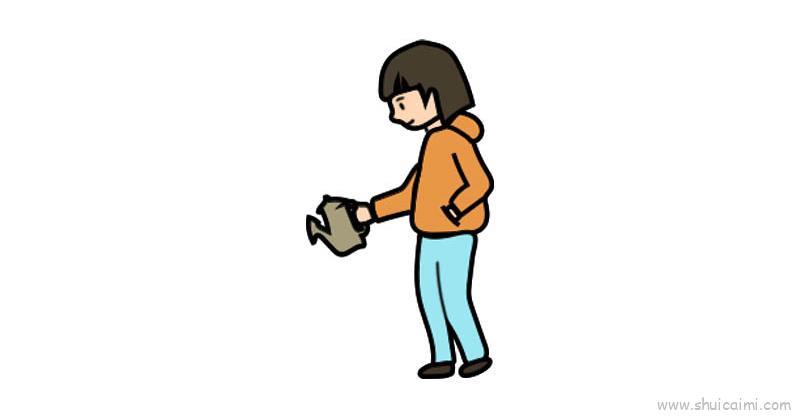 浇水儿童画怎么画 浇水简笔画图片大全