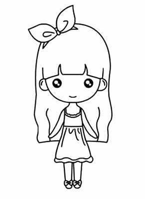 萝莉简笔画 可爱的小女孩图片