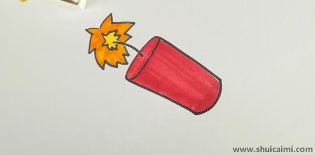 三步完成爆竹简笔画的教程分享