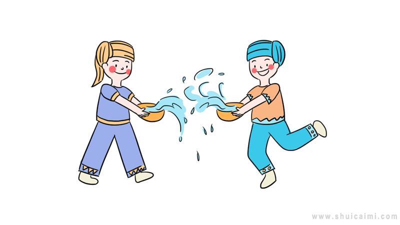 泼水节简笔画怎么画 泼水节简笔画图片大全
