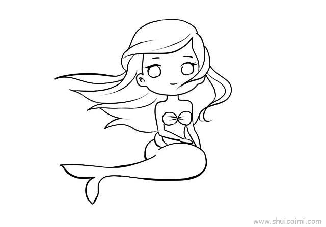 爱丽儿公主儿童画怎么画 爱丽儿公主简笔画步骤