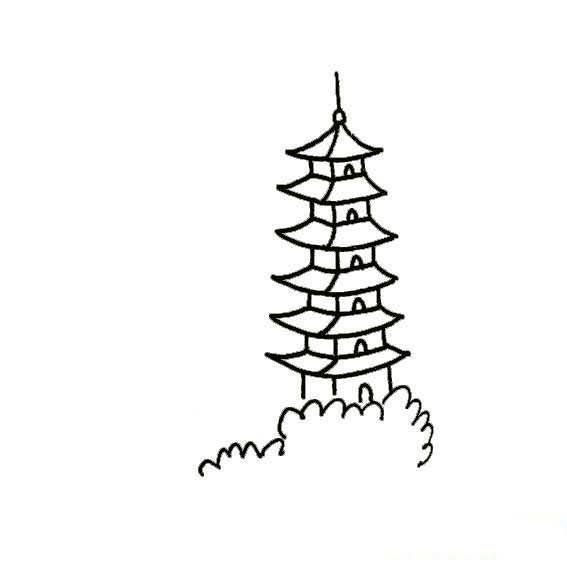 宝塔简笔画 膳食宝塔简笔画