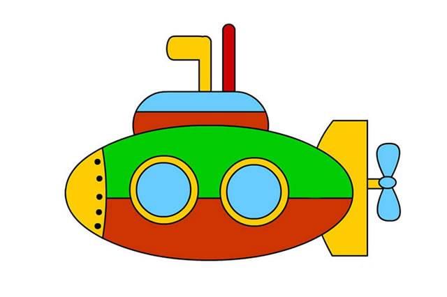 潜艇简笔画 军用潜艇简笔画