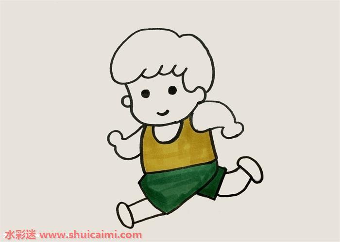 跑步的小男孩怎么画 跑步的小男孩简笔画简单彩色