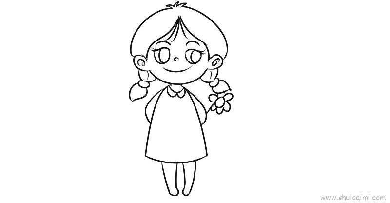 女孩儿童画怎么画 女孩简笔画好看