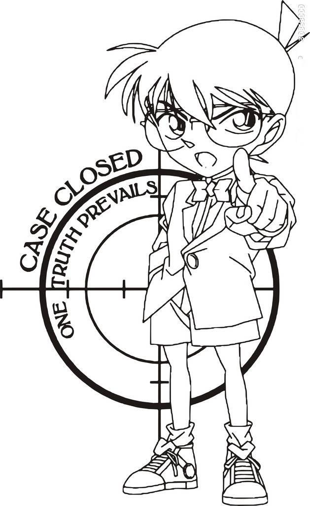 柯南的简笔画q版 名侦探柯南简笔画