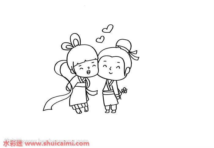 七夕乞巧怎么画 七夕乞巧简笔画步骤图