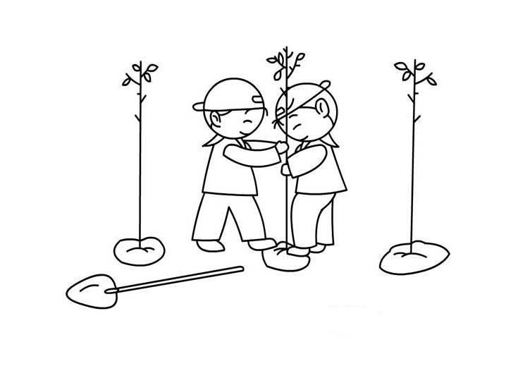 植树节简笔画图片大全 植树节简笔画图片大全大图