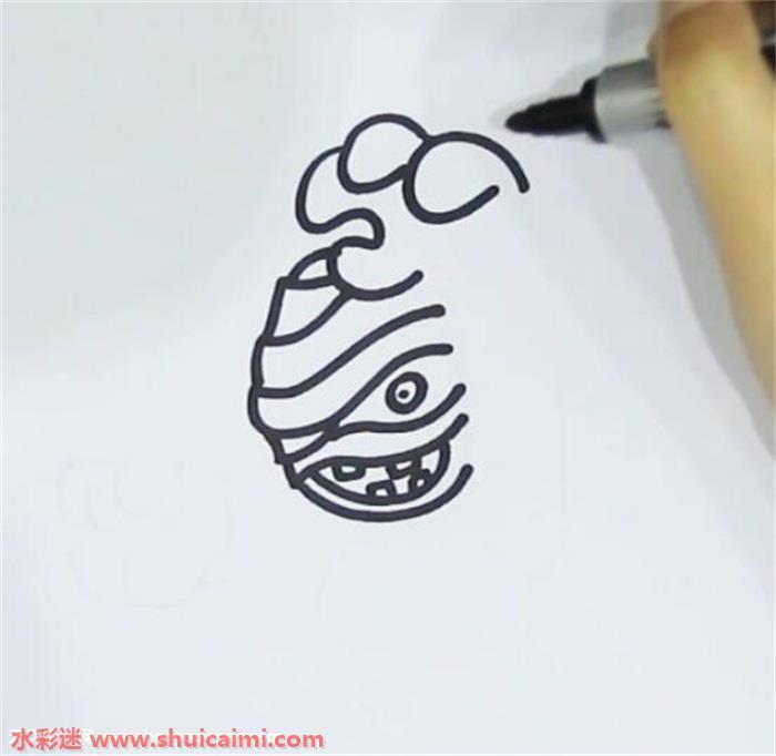 金字塔木乃伊怎么画 金字塔木乃伊简笔画步骤