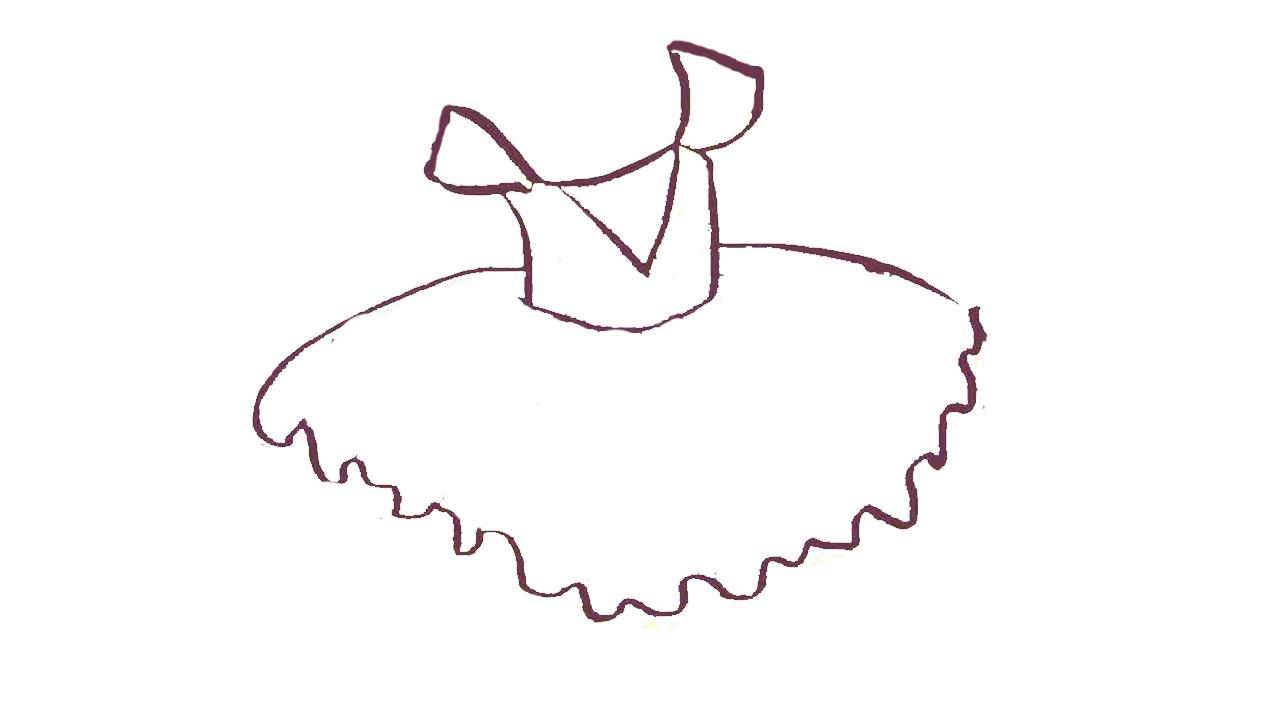 公主裙简笔画怎么画 公主裙简笔画步骤