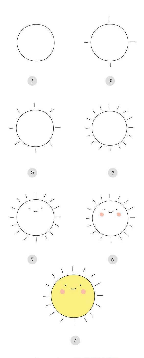 qq一个太阳简笔画 qq一个太阳简笔画图片