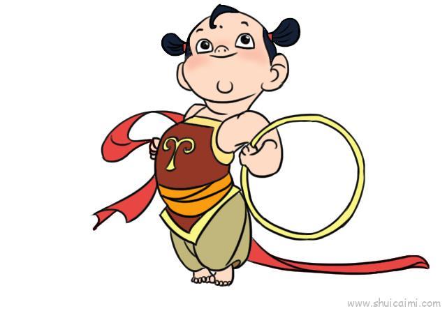 哪吒儿童画怎么画 哪吒简笔画步骤