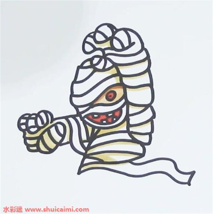 金字塔木乃伊怎么画 金字塔木乃伊简笔画步骤