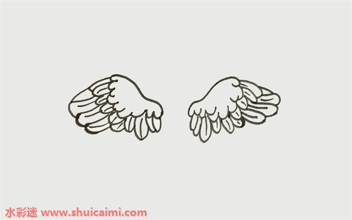 天使翅膀怎么画 天使翅膀简笔画图片带颜色