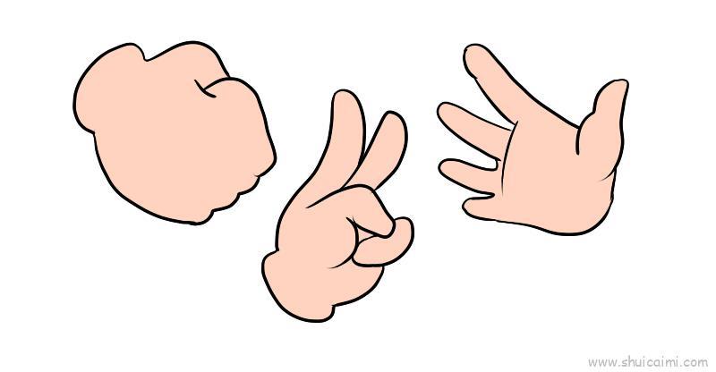 剪刀石头布儿童画怎么画 剪刀石头布简笔画好看