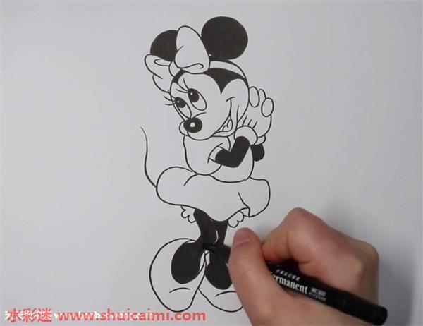 米妮怎么画 米妮简笔画步骤图