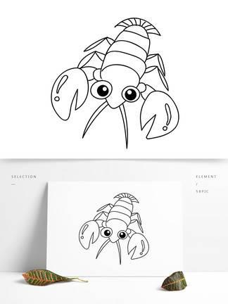 龙虾简笔画 龙虾简笔画彩色