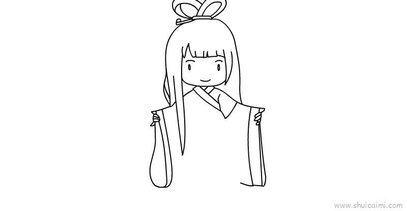 古风人物女儿童画怎么画 古风人物女简笔画图片大全