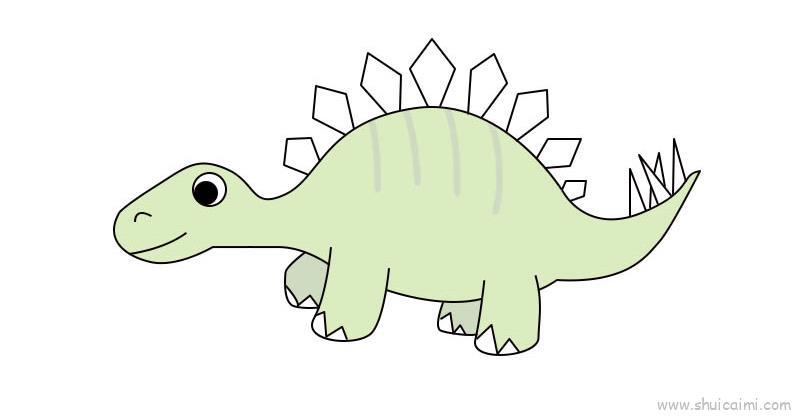 剑龙儿童画怎么画 剑龙简笔画图片大全