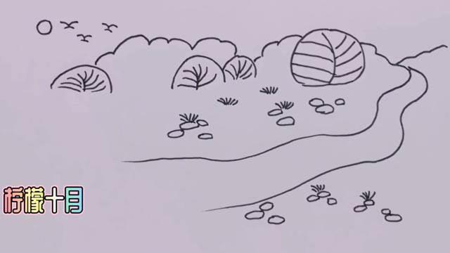 小溪的简笔画图片大全 小溪的简笔画图片大全彩色
