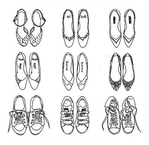 鞋子简笔画 鞋子简笔画彩色