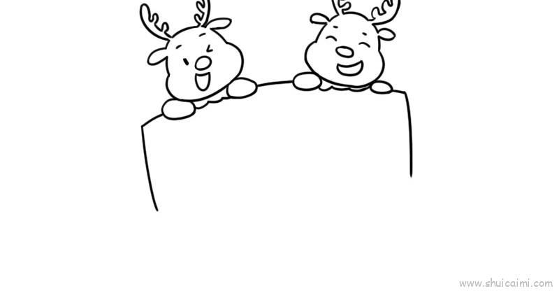 圣诞节小鹿边框儿童画怎么画 圣诞节小鹿边框简笔画顺序