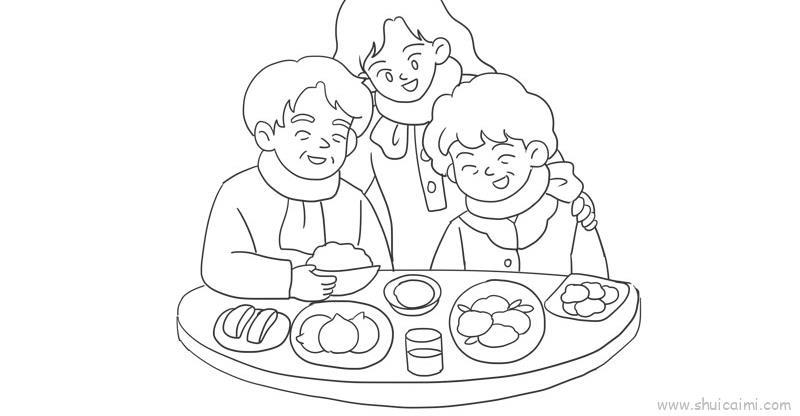 新年团聚儿童画怎么画 新年团聚简笔画顺序