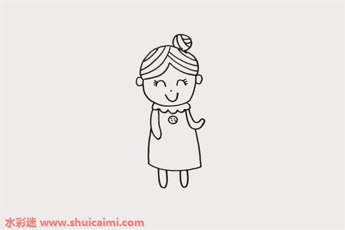 穿裙子妈妈怎么画 穿裙子妈妈简笔画图片大全彩色