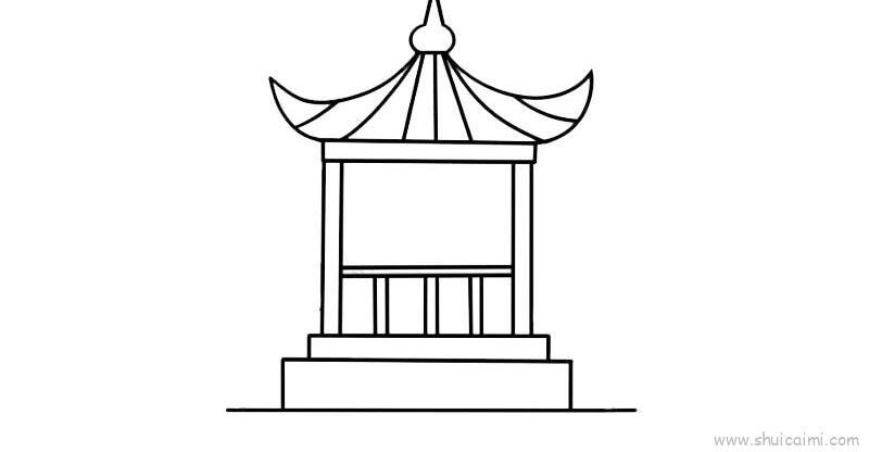 凉亭儿童画怎么画 凉亭简笔画简单又好看