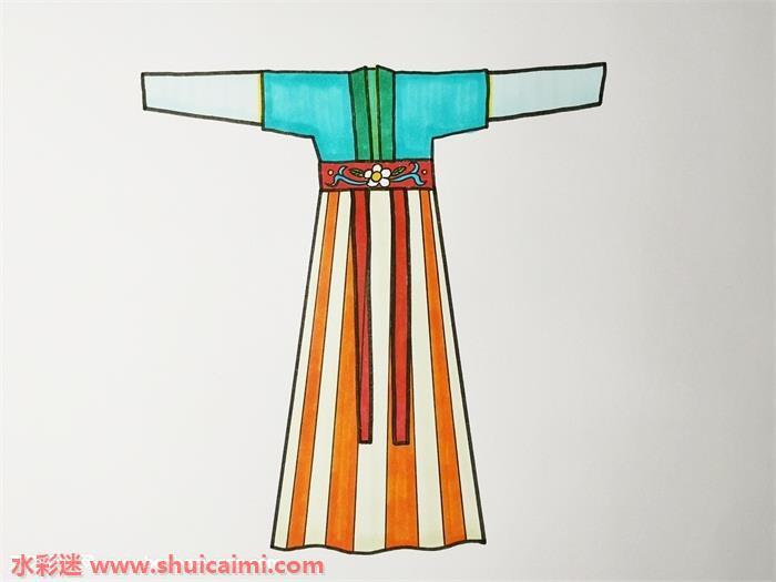 古装裙子怎么画 古装裙子简笔画简单又漂亮彩色