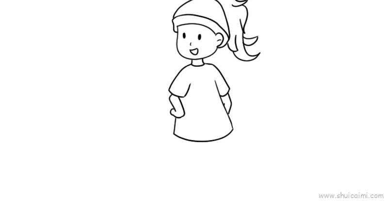 水果女孩儿童画怎么画 水果女孩简笔画步骤