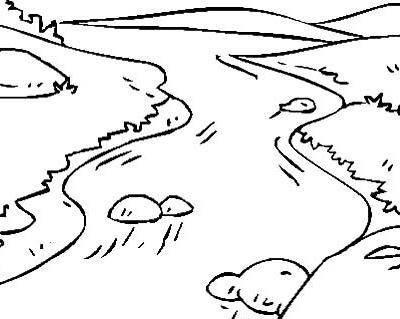 河流简笔画 河流简笔画图片带颜色