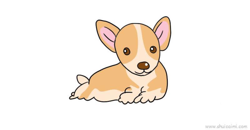 蝶耳犬儿童画怎么画 蝶耳犬简笔画简单